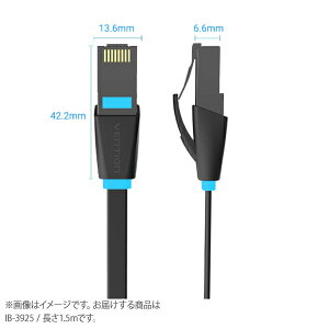 VENTION Flat Cat.6 UTP Patch Cable 1.5M Black �x���V���� IB-3925
