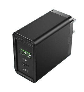 VENTION Two-Port USB(A+C) Wall Charger (18W/20W) JP-Plug Black �x���V���� FB-8517