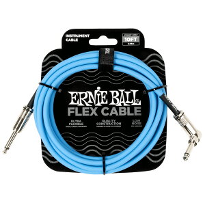 �y�}���\�����Ԓ� �G���g���[�ł����P5�{�z ERNiE BALL Flex Instrument Cable Straight/Angle Blue �t���b�N�X�P�[�u�� 3m �A�[�j�[�{�[�� PO6464