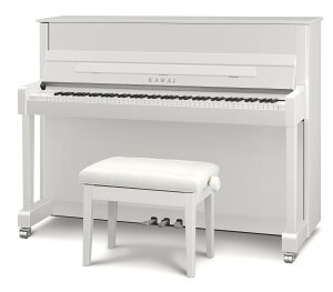 KAWAI K-114SXUII スノーホワイト艶出し塗装仕上げ アップライトピアノ 88鍵盤 消音ユニット「ピアノイト」付き 島村楽器オリジナルモデル 【カワイ】【配送設置料込み・代引不可】【椅子・イ