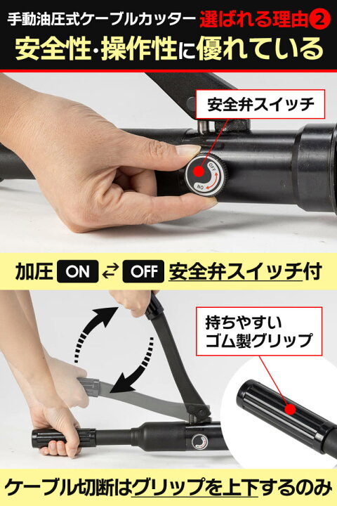 楽天市場】油圧ケーブルカッター Φ85mm 出力10トン アルミケーブル 銅 