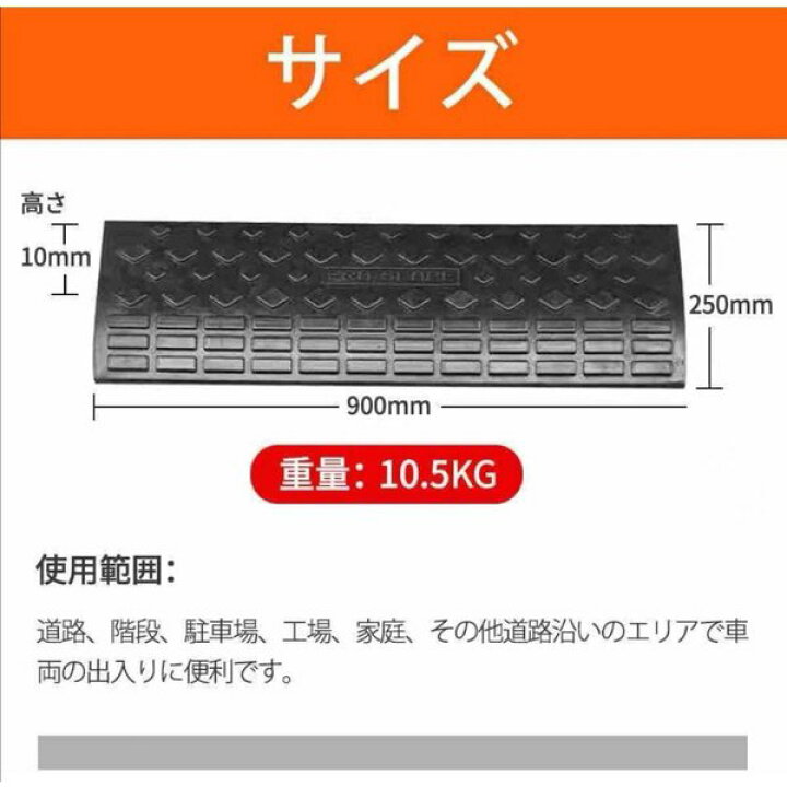 楽天市場】段差スロープ 段差プレートゴム製 8個 駐車場 パーキング  