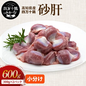 【高知が誇るブランド鶏】 四万十鶏 砂肝 300g×2パック 冷凍 小分け 砂ずり 国産 鶏肉 銘柄鶏 小分けパック コリコリ 唐揚げ 塩焼き おつまみ