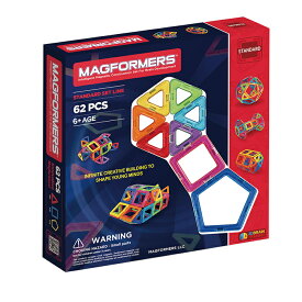 マグフォーマー 62ピースセット MAGFORMERS スタンダードセット マグネットブロック 創造力を育てる知育玩具 想像力 磁石 パズル ブロック プレゼント ギフト 誕生日 豪華 知育玩具 認知症 クリスマス ラッピング 並行輸入品