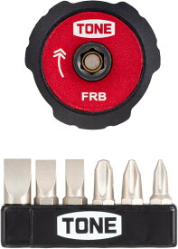 トネ(TONE) フィンガーラチェットレンチセット FRB6S ビット差込 レッド 内容7点