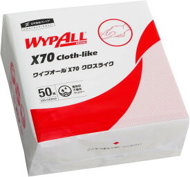 【ケース販売】 ワイプオール X70 クロスライク 4つ折り 50枚/パック ×18パック入 60575 吸水・吸油 産業用ワイパー