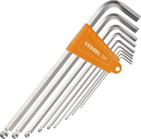 ベッセル(VESSEL) 六角棒 ボールポイント L型レンチ ロングタイプ 9本組 (インチ) 8309BP-LIN