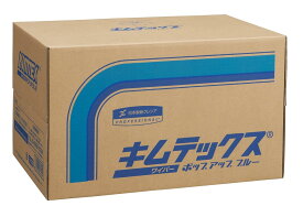 【ケース販売】 クレシア キムテックス ポップアップ ブルー 150枚/ボックス ×4ボックス入 毛羽立ちが少なく、耐薬品性のあるポリプロピレン素材の不織布ワイパー 60740