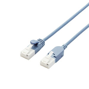 エレコム LANケーブルCat6A 1m 青 スイングコネクタ