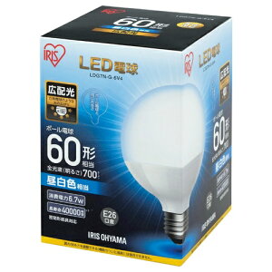 �A�C���X�I�[���} LED�d��60W�@E26�{�[���������@LDG7N-G-6V4