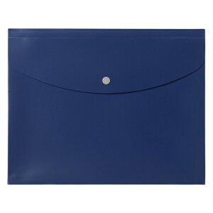 プラス ポケット付エンベロープ 横型マチ付 青