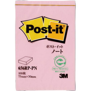 スリーエム ジャパン ポスト・イット再生紙ノート 75×50mm 100枚 ピンク 656RP-PN グリーン購入法適応 エコマーク