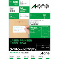エーワン レーザープリンタ用ラベルシール マット紙 24面 四辺余白付 20枚 28389