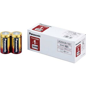 Panasonic アルカリ乾電池 業務用パック 単1形 10本入 LR20XJN/10S グリーン購入法適応 ★10個パック