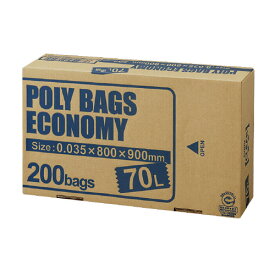 オルディ ポリバッグエコノミー BOX 透明 70L 200枚 PBE-N70-200 グリーン購入法適応 エコマーク
