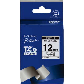 ブラザー ピータッチ用TZeテープカセット 白に黒文字12ミリ幅 TZE-231 グリーン購入法適応 エコマーク ★ネコポス
