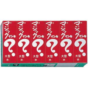 寺西化学 マジックインキ「大型」 太字・角芯 インク色:赤 6本パック ML-T2-6P