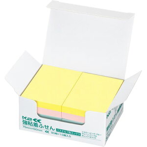 コクヨ KOKUYO 強粘着ふせんK2 75×50 10冊 ノートタイプタテ(パステル7色ミックス) K2メ-KP7550X10