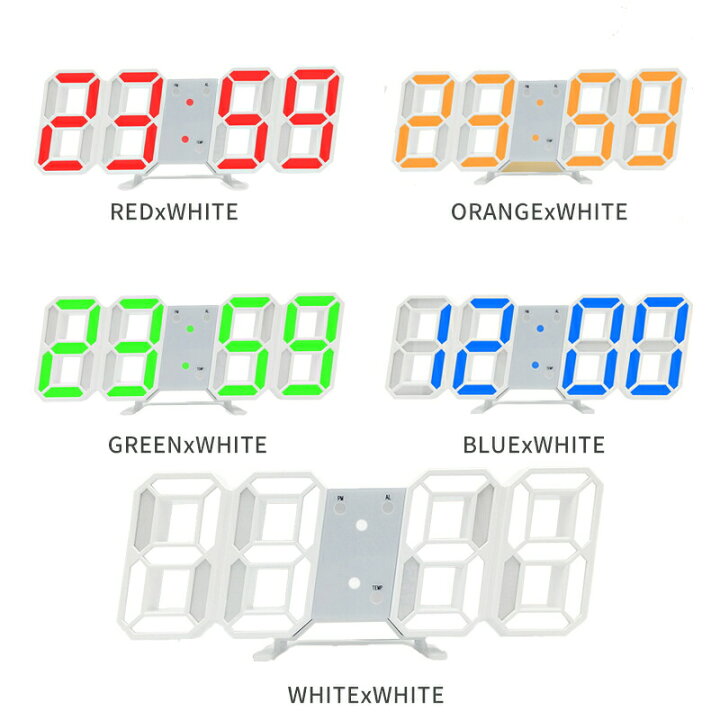楽天市場 デジタル時計 壁掛け 置時計 Led 3d 数字 壁時計 掛け時計 目覚まし時計 置き時計 ホーム ベッドサイド 事務所 学校用 インテリア スヌーズ機能 高精度 輝度調整可能 壁 取付 デスク 棚用時計 温度 日付表示 Tayama日用雑貨 文房具専門店