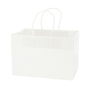 HEIKO 紙袋 手提げ紙袋 Pスムースバッグ 31-19 白無地 幅310×マチ190×高210mm 25枚入 ホワイト 業務用 ラッピング シモジマコード003155200