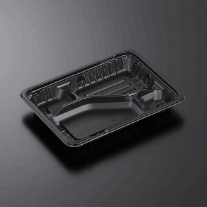 中央化学 弁当容器 CTガチ弁L 本体 IK23-17C2 BK 黒 50枚入り プラスチック 業務用 使い捨て シモジマコード004467860