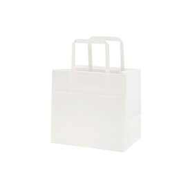 紙袋 手提げ袋 50枚入 平手紐 白無地サイズ 幅220×マチ150×高210mm（220-1）シモジマ SWAN