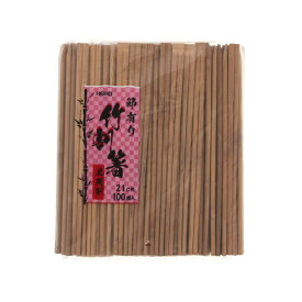 割り箸 100膳 バラ(個包装なし) 竹割箸 21cm 黒天削 節有り シモジマ HEIKO