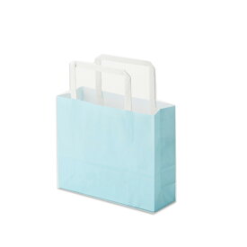 紙袋 手提げ袋 50枚入 平手紐 白筋無地 ブルーサイズ 幅180×マチ60×高165mm（18-2）シモジマ HEIKO