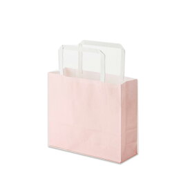 紙袋 手提げ袋 50枚入 平手紐 白筋無地 ピンクサイズ 幅180×マチ60×高165mm（18-2）シモジマ HEIKO