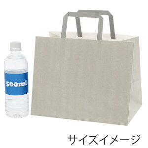 HEIKO 紙袋 手提げ紙袋 Hフラットチャームバッグ 280-1 (平手) エコアッシュ 50枚 業務用 ラッピング シモジマコード003277522