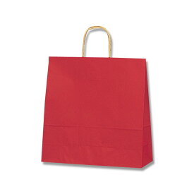 紙袋 手提げ袋 50枚入 丸手紐 未晒 赤Cサイズ 幅320×マチ115×高310mm（3才）シモジマ HEIKO