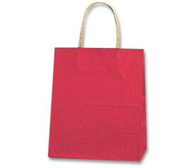 紙袋 手提げ袋 50枚入 丸手紐 未晒 赤Cサイズ 幅210×マチ120×高250mm（21-12）シモジマ HEIKO