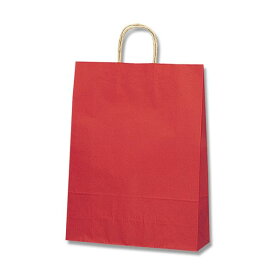 紙袋 手提げ袋 50枚入 丸手紐 未晒 赤Cサイズ 幅320×マチ115×高410mm（2才）シモジマ HEIKO