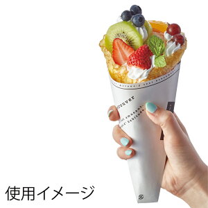 HEIKO シモジマ クレープ三角袋 アミューズ 柄物 120×190mm 100枚入 クレープ包装紙 テイクアウト 業務用 シモジマコード004738223