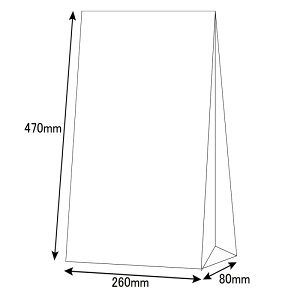 HEIKO 紙袋 角底袋 ファンシーバッグ Y判 白無地 幅260×マチ80×高470mm 100枚入 ホワイト 業務用 ラッピング シモジマコード002820900