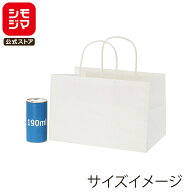HEIKO 紙袋 手提げ紙袋 オブロングバッグ 26-17 白無地 幅260×マチ170×高170mm 20枚入 ホワイト 業務用…