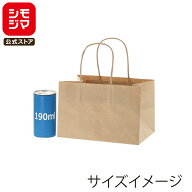 HEIKO 紙袋 手提げ紙袋 オブロングバッグ 20-13 未晒無地 幅200×マチ130×高130mm 20枚入 ブラウン 業務…
