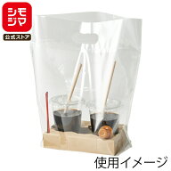 スタンド パック 100枚 持ち手 穴 ポリ袋 #40 30-31 手抜きポリ袋 シモジマ HEIKO