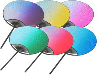【うちわ】【団扇】踊りうちわ　プラスティック枝◇newホログラムうちわ◇両面同柄　24cm　日本製　ピン…
