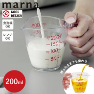 【ポイント5倍】マーナ 計量カップ メジャーカップ 目盛りが見やすい 耐熱 200ml 食洗機対応 電子レンジ…