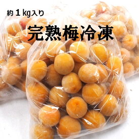 お盆期間中ポイントアップ！★冷凍梅　完熟梅約1Kg秀品　福井完熟梅　袋入りサイズ指定なし新平太夫梅・福太夫梅 樹上完熟梅 完熟梅 梅酒 梅ジュース 梅ジャム 梅ピューレ 1か所3袋までは1つの送料で送れます。梅セットもご用意しています。