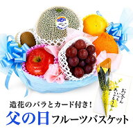 父の日ギフト【 父の日バスケット】 果物ギフト 食の宝石箱 フルーツ 盛り篭　父の日用メッセージカード …