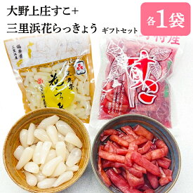 ★お試し企画【福井県オリジナルギフト】福井の郷土の特産品2種セット福井県大野上庄すこ1個＋三里浜「三年子花らっきょう1個ギフトセット着色料・化学調味料・保存料無添加
