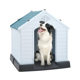 犬小屋 中小型犬用 犬舎 組立式 ペットハウス プラスチック製 防風 防雨 通気性 換気 さびない 組立簡単 洗えるド 家庭/テラス/裏庭/室内/屋外用