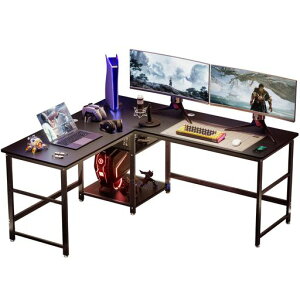 DEWEL �Q�[�~���O�f�X�N �p�\�R���f�X�N ��170+150cmx���s60cm L���f�X�N ���[�I�t�� ��Ɗ� �׋��� �g���ȒP �u���b�N