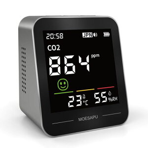 BOSEAN二酸化炭素チェッカー二酸化炭素測定器CO2検出二酸化炭素濃度チェックCO2センサーco2濃度co2copm2.5測定器湿度温度測定アラーム機能1800mAhType-C充電