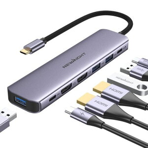 USBC�n�uhdmi2��DualDisplay�h�b�L���O�X�e�[�V����7in1MST�f���A��4KHDMI�g�����v���f�B�X�v���C����USB3.0*3�Atypec�f�[�^�`���AUSB-C100W�[�d�AMacBook