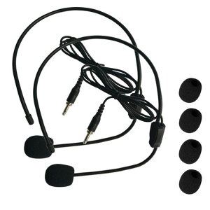マイク音声アンプヘッドセットマイクキット(拡声器用)ネジ山ScrewThread3.5mmプラグに適当講義-説明会-屋外イベントでの拡声器用マイクキットマイク(2PCS)