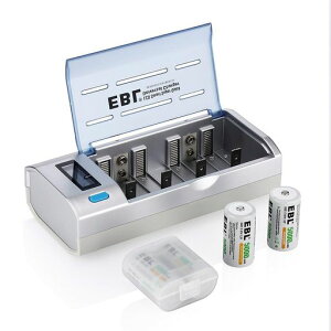 EBL単一電池充電式充電器セット充電池単1ニッケル水素電池4本たん一充電器セットLCD充電器単1/単2/単3/単4/9Vニッケル水素/ニカド充電池に対応単一充電式10000MAHリフレッシュ放電器単1充電器