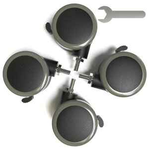 タンディングデスク家具互換キャスター椅子キャスターM8キャスター台flexispotシリーズ昇降デスク用取替えキャスター静音ストッパー付き360度回転140KG((灰黒)-円径45mm4個セット(M8*15mm))